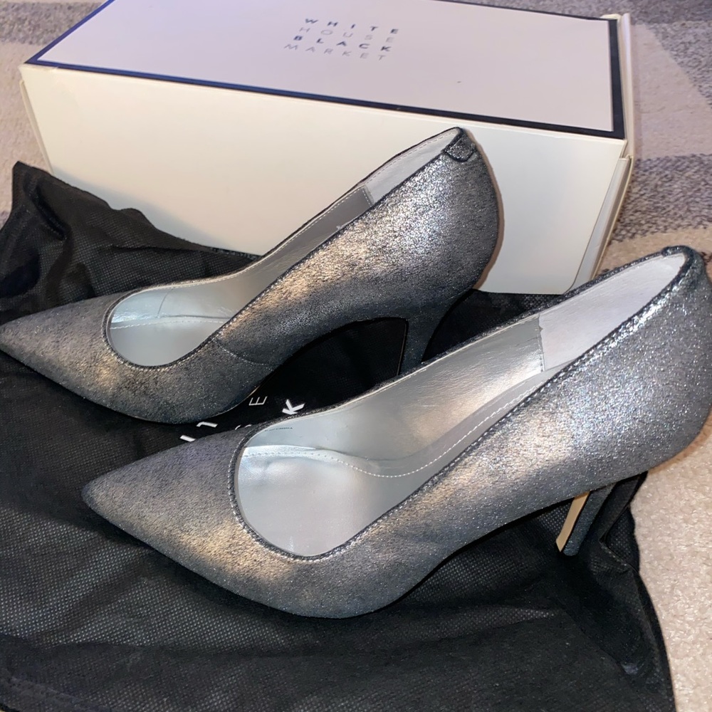 White House Black Market Silver heels